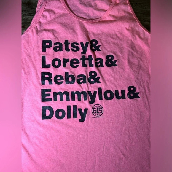 SALE country music tank top pink by project 615 Nashville women’s size medium - Picture 1 of 3